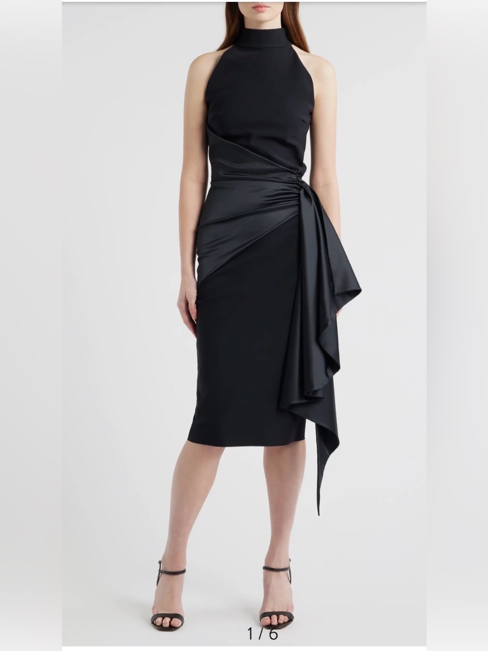 Chiara Boni Black Petite Robe Draped Dress